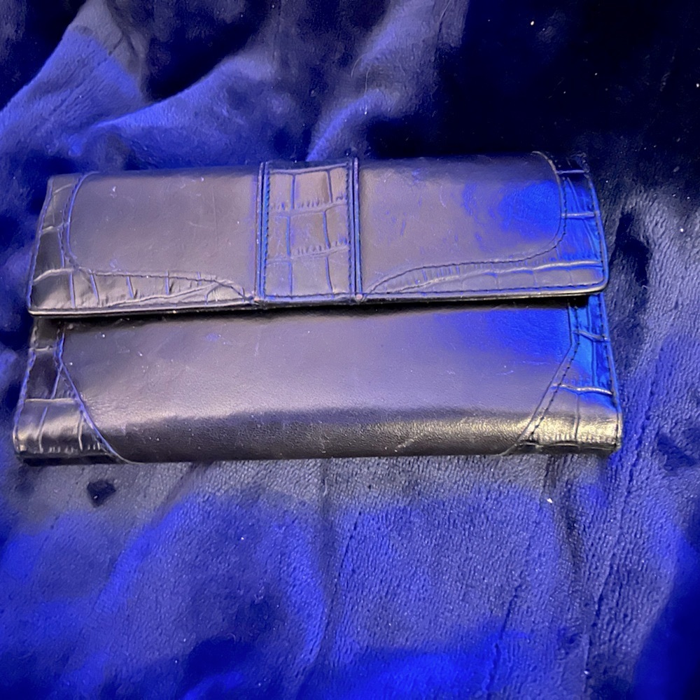 Genuine Leather Black Crocodile Embossed Wallet